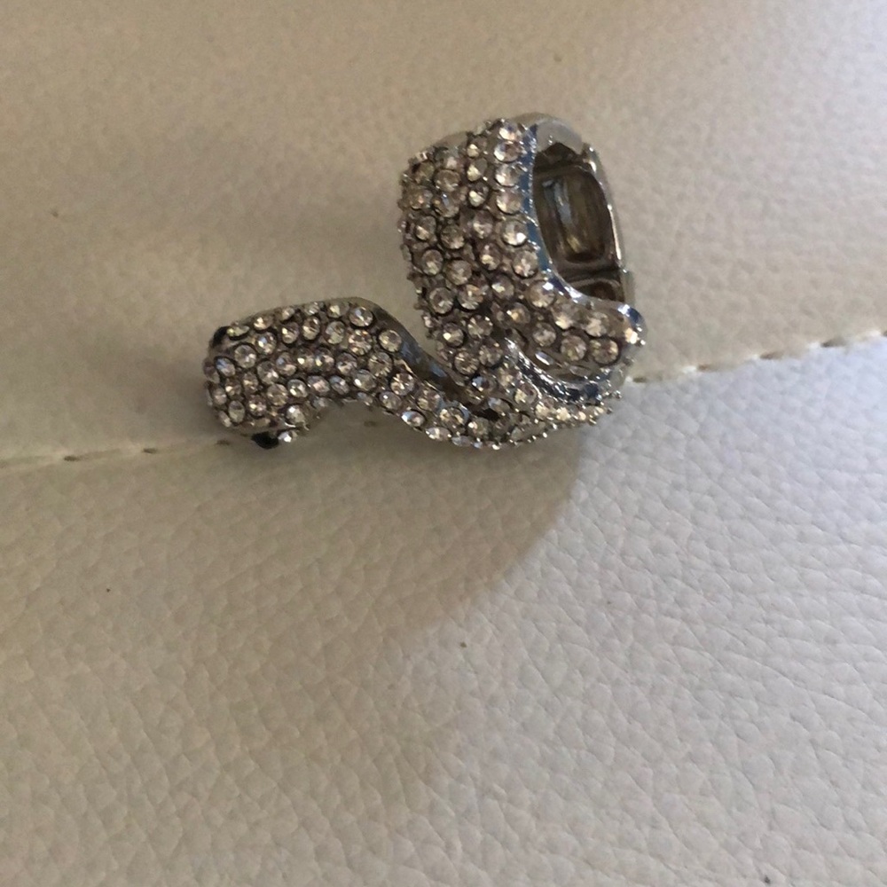 Snake ring silver shiny stretch  silver